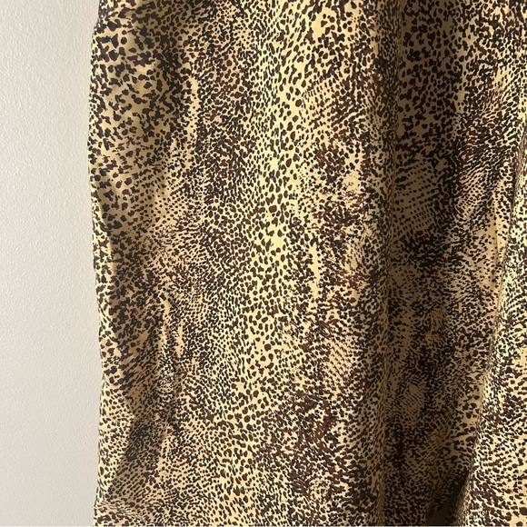 Vintage Melrose Studio leopard print silk wide leg pants L NWT - Picture 3 of 9